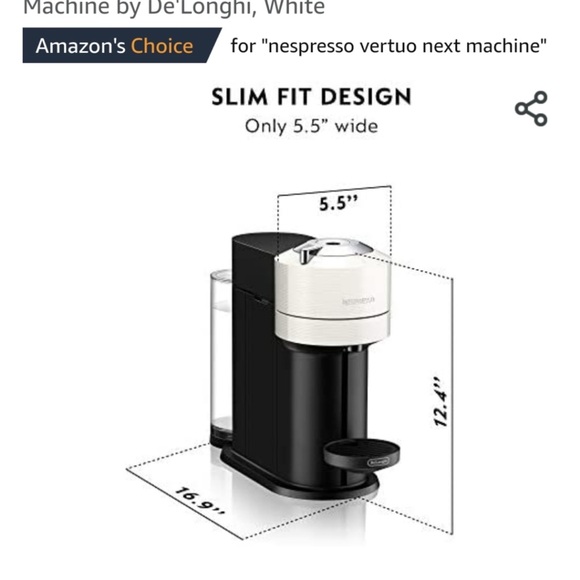 Nespresso Vertuo Next Coffee and Espresso Machine in White by D’Longhi - Picture 2 of 8